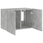 vidaXL Comodă TV de perete cu lumini LED, gri beton, 60x35x41 cm vidaXL Comodă TV de perete cu lumini LED, gri beton, 60x35x41 cm
