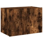 vidaXL Comodă TV de perete cu lumini LED, stejar fumuriu, 60x35x41 cm vidaXL Comodă TV de perete cu lumini LED, stejar fumuriu, 60x35x41 cm