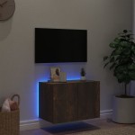 vidaXL Comodă TV de perete cu lumini LED, stejar fumuriu, 60x35x41 cm vidaXL Comodă TV de perete cu lumini LED, stejar fumuriu, 60x35x41 cm