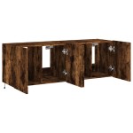 vidaXL Comodă TV de perete cu LED, 2 buc. stejar fumuriu, 60x35x41 cm vidaXL Comodă TV de perete cu LED, 2 buc. stejar fumuriu, 60x35x41 cm