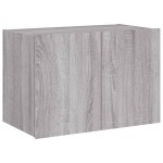 vidaXL Comodă TV de perete cu lumini LED, gri sonoma, 60x35x41 cm vidaXL Comodă TV de perete cu lumini LED, gri sonoma, 60x35x41 cm