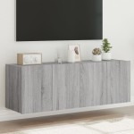vidaXL Comodă TV de perete cu LED, 2 buc, gri sonoma, 60x35x41 cm vidaXL Comodă TV de perete cu LED, 2 buc, gri sonoma, 60x35x41 cm