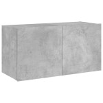 vidaXL Comodă TV de perete cu lumini LED, gri beton, 80x35x41 cm vidaXL Comodă TV de perete cu lumini LED, gri beton, 80x35x41 cm