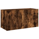 vidaXL Comodă TV de perete cu lumini LED, stejar fumuriu, 80x35x41 cm vidaXL Comodă TV de perete cu lumini LED, stejar fumuriu, 80x35x41 cm