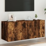 vidaXL Comodă TV de perete cu lumini LED, stejar fumuriu, 100x35x41 cm vidaXL Comodă TV de perete cu lumini LED, stejar fumuriu, 100x35x41 cm