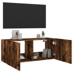 vidaXL Comodă TV de perete cu lumini LED, stejar fumuriu, 100x35x41 cm vidaXL Comodă TV de perete cu lumini LED, stejar fumuriu, 100x35x41 cm