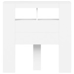 vidaXL Tăblie de pat cu LED, alb, 100x18,5x103,5 cm, lemn