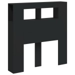 vidaXL Tăblie de pat cu LED, negru, 100x18,5x103,5 cm, lemn