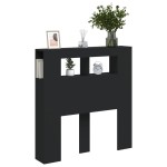 vidaXL Tăblie de pat cu LED, negru, 100x18,5x103,5 cm, lemn