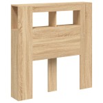 vidaXL Tăblie de pat cu LED, stejar sonoma, 100x18,5x103,5 cm, lemn