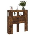 vidaXL Tăblie de pat cu LED, stejar fumuriu, 100x18,5x103,5 cm, lemn