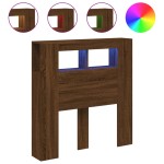 vidaXL Tăblie de pat cu LED, stejar maro, 100x18,5x103,5 cm, lemn vidaXL Tăblie de pat cu LED, stejar maro, 100x18,5x103,5 cm, lemn