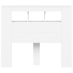 vidaXL Tăblie de pat cu LED, alb, 120x18,5x103,5 cm, lemn