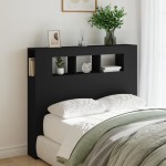 vidaXL Tăblie de pat cu LED, negru, 120x18,5x103,5 cm, lemn vidaXL Tăblie de pat cu LED, negru, 120x18,5x103,5 cm, lemn