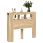 vidaXL Tăblie de pat cu LED, stejar sonoma, 120x18,5x103,5 cm, lemn