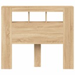 vidaXL Tăblie de pat cu LED, stejar sonoma, 120x18,5x103,5 cm, lemn