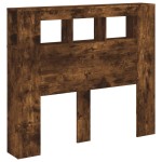 vidaXL Tăblie de pat cu LED, stejar fumuriu, 120x18,5x103,5 cm, lemn