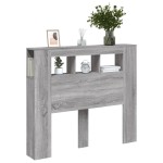 vidaXL Tăblie de pat cu LED, gri sonoma, 120x18,5x103,5 cm, lemn