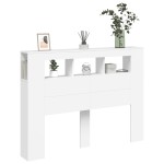 vidaXL Tăblie de pat cu LED, alb, 140x18,5x103,5 cm, lemn vidaXL Tăblie de pat cu LED, alb, 140x18,5x103,5 cm, lemn