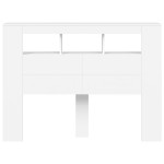 vidaXL Tăblie de pat cu LED, alb, 140x18,5x103,5 cm, lemn vidaXL Tăblie de pat cu LED, alb, 140x18,5x103,5 cm, lemn
