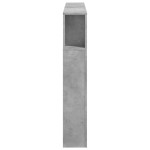 vidaXL Tăblie de pat cu LED, gri beton, 140x18,5x103,5 cm, lemn