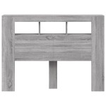 vidaXL Tăblie de pat cu LED, gri sonoma, 140x18,5x103,5 cm, lemn vidaXL Tăblie de pat cu LED, gri sonoma, 140x18,5x103,5 cm, lemn
