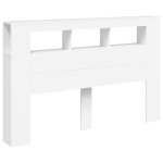 vidaXL Tăblie de pat cu LED, alb, 160x18,5x103,5 cm, lemn vidaXL Tăblie de pat cu LED, alb, 160x18,5x103,5 cm, lemn