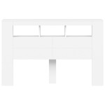 vidaXL Tăblie de pat cu LED, alb, 160x18,5x103,5 cm, lemn vidaXL Tăblie de pat cu LED, alb, 160x18,5x103,5 cm, lemn