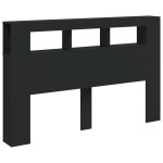 vidaXL Tăblie de pat cu LED, negru, 160x18,5x103,5 cm, lemn vidaXL Tăblie de pat cu LED, negru, 160x18,5x103,5 cm, lemn