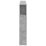 vidaXL Tăblie de pat cu LED, gri beton, 160x18,5x103,5 cm, lemn