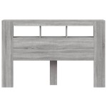 vidaXL Tăblie de pat cu LED, gri sonoma, 160x18,5x103,5 cm, lemn vidaXL Tăblie de pat cu LED, gri sonoma, 160x18,5x103,5 cm, lemn