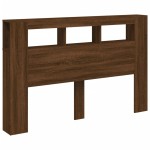 vidaXL Tăblie de pat cu LED, stejar maro, 160x18,5x103,5 cm, lemn