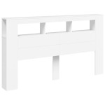vidaXL Tăblie de pat cu LED, alb, 180x18,5x103,5 cm, lemn vidaXL Tăblie de pat cu LED, alb, 180x18,5x103,5 cm, lemn