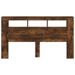 vidaXL Tăblie de pat cu LED, stejar fumuriu, 180x18,5x103,5 cm, lemn