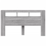 vidaXL Tăblie de pat cu LED, gri sonoma, 160x18,5x103,5 cm, lemn vidaXL Tăblie de pat cu LED, gri sonoma, 160x18,5x103,5 cm, lemn