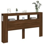 vidaXL Tăblie de pat cu LED, stejar maro, 180x18,5x103,5 cm, lemn