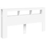 vidaXL Tăblie de pat cu LED, alb, 200x18,5x103,5 cm, lemn prelucrat vidaXL Tăblie de pat cu LED, alb, 200x18,5x103,5 cm, lemn prelucrat