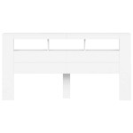 vidaXL Tăblie de pat cu LED, alb, 200x18,5x103,5 cm, lemn prelucrat vidaXL Tăblie de pat cu LED, alb, 200x18,5x103,5 cm, lemn prelucrat