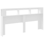 vidaXL Tăblie de pat cu LED, alb, 200x18,5x103,5 cm, lemn prelucrat vidaXL Tăblie de pat cu LED, alb, 200x18,5x103,5 cm, lemn prelucrat