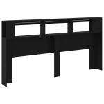vidaXL Tăblie de pat cu LED, negru, 200x18,5x103,5 cm, lemn prelucrat vidaXL Tăblie de pat cu LED, negru, 200x18,5x103,5 cm, lemn prelucrat