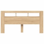 vidaXL Tăblie de pat cu LED, stejar sonoma, 200x18,5x103,5 cm, lemn