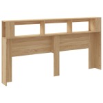 vidaXL Tăblie de pat cu LED, stejar sonoma, 200x18,5x103,5 cm, lemn