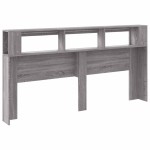 vidaXL Tăblie de pat cu LED gri sonoma 200x18,5x103,5cm lemn prelucrat vidaXL Tăblie de pat cu LED gri sonoma 200x18,5x103,5cm lemn prelucrat