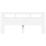 vidaXL Tăblie de pat cu LED, alb, 220x18,5x103,5 cm, lemn