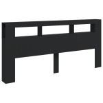 vidaXL Tăblie de pat cu LED, negru, 220x18,5x103,5 cm, lemn vidaXL Tăblie de pat cu LED, negru, 220x18,5x103,5 cm, lemn