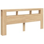 vidaXL Tăblie de pat cu LED, stejar sonoma, 220x18,5x103,5 cm, lemn