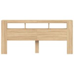 vidaXL Tăblie de pat cu LED, stejar sonoma, 220x18,5x103,5 cm, lemn