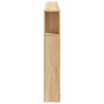 vidaXL Tăblie de pat cu LED, stejar sonoma, 220x18,5x103,5 cm, lemn