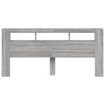vidaXL Tăblie de pat cu LED, gri sonoma, 220x18,5x103,5 cm, lemn vidaXL Tăblie de pat cu LED, gri sonoma, 220x18,5x103,5 cm, lemn