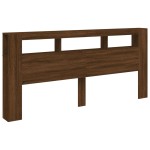 vidaXL Tăblie de pat cu LED, stejar maro, 220x18,5x103,5 cm, lemn